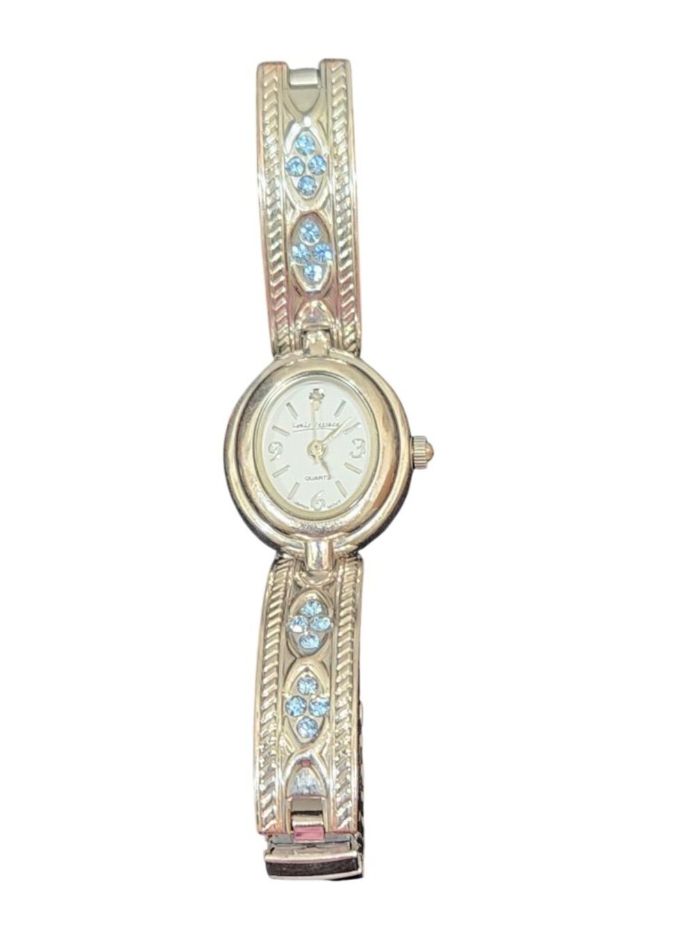 Lotus Essance Ladies Quartz Watch With Silver-Tone Bracelet & Blue Gem Accents